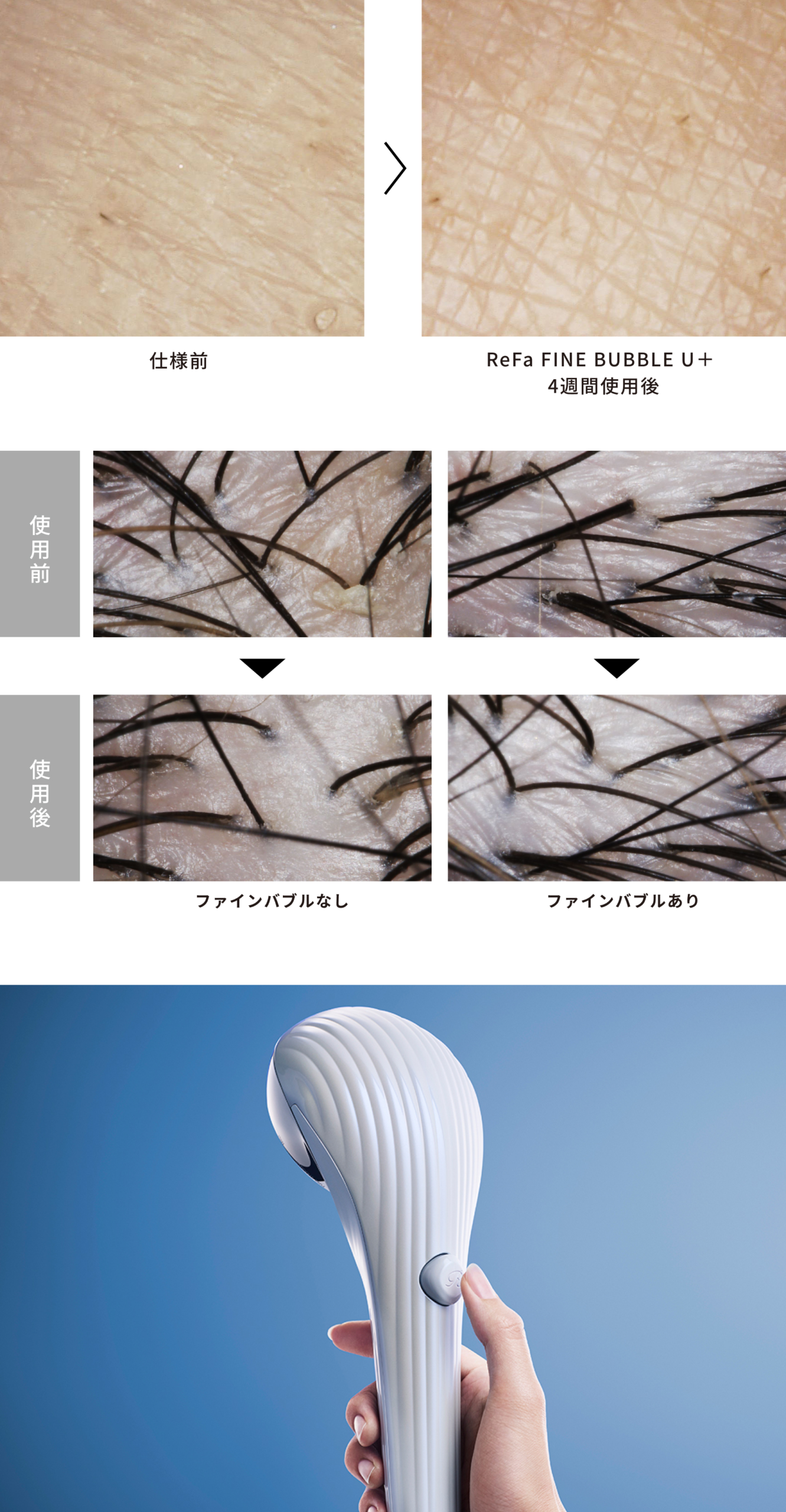 入り込む、引き寄せる、うるおす。洗浄をアップぐ絵r-度するファインバブルシャワーの3つのクレンズ作用