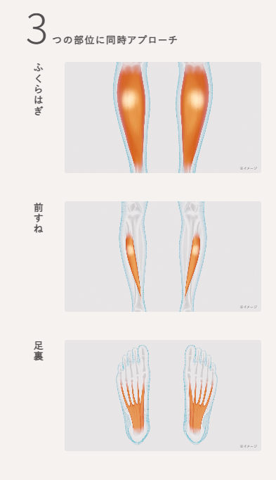 3つの部位に同時にアプローチ